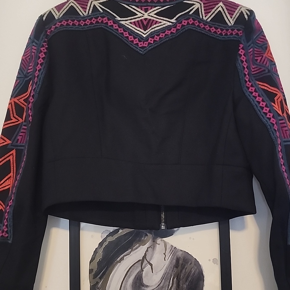 BCBGMaxAzria Embroidered Cropped Jacket - Picture 3 of 3